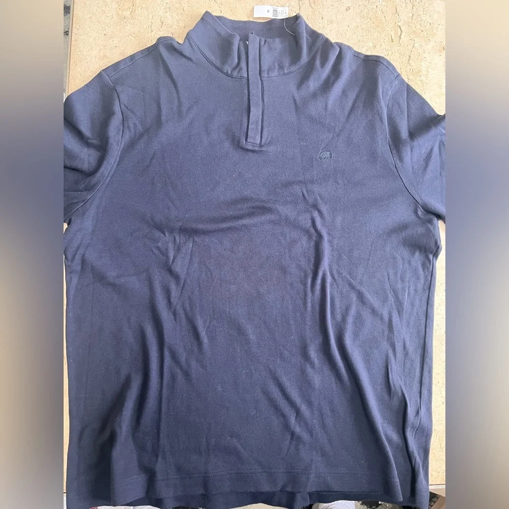 Banana Republic 1/4 Zip Pullover Sweater 100% Cotton Navy Blue Men’s XXL